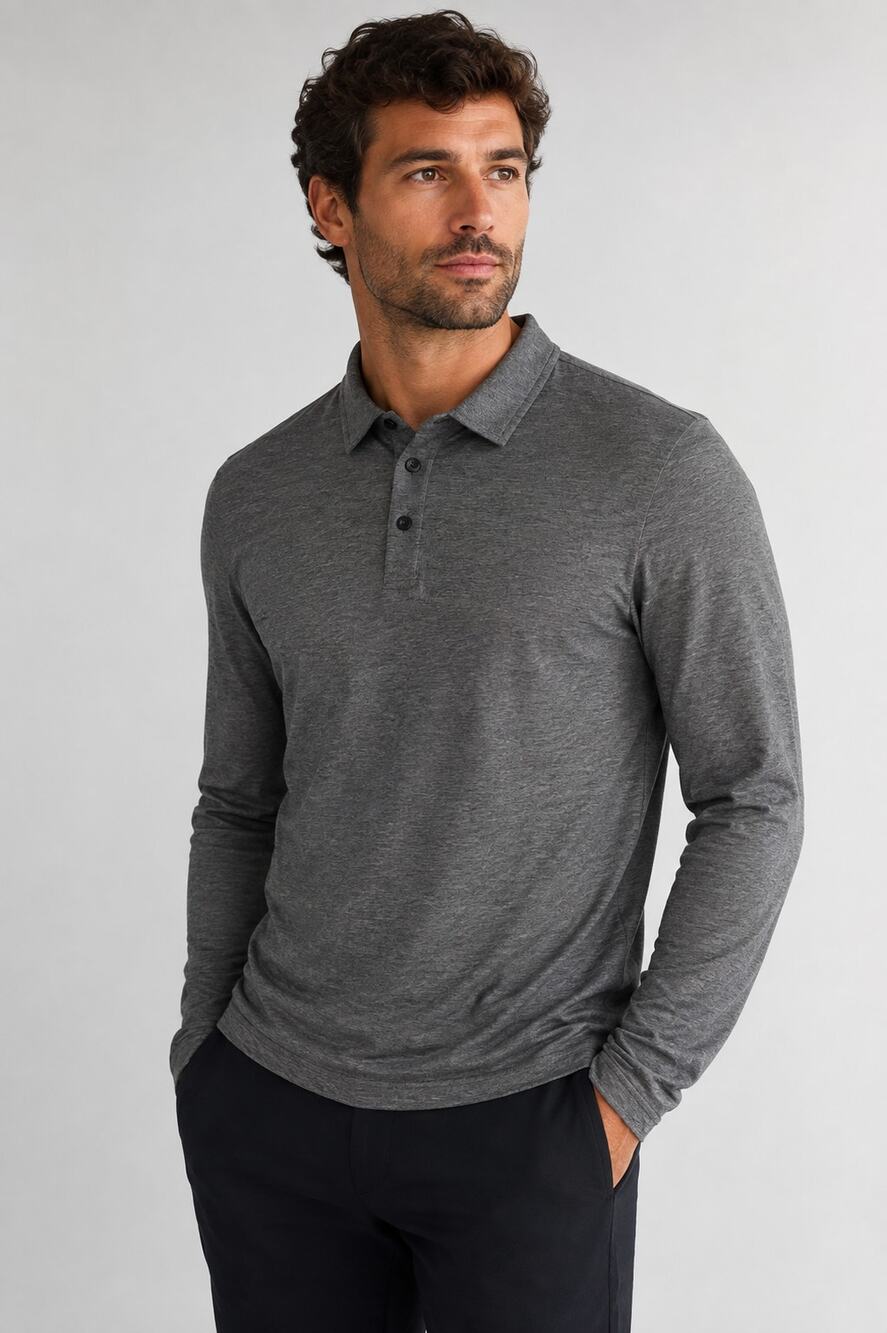 Lululemon Men's SZ S Evolution Long-Sleeve Polo Shirt Gray